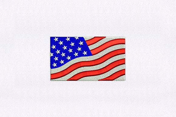 American Banner Flag Embroidery Design