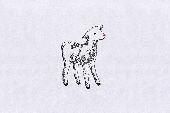 Baby Goat Embroidery Design