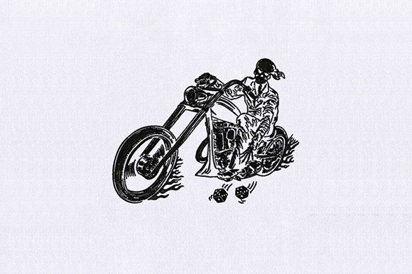 Chopper Skeleton Embroidery
