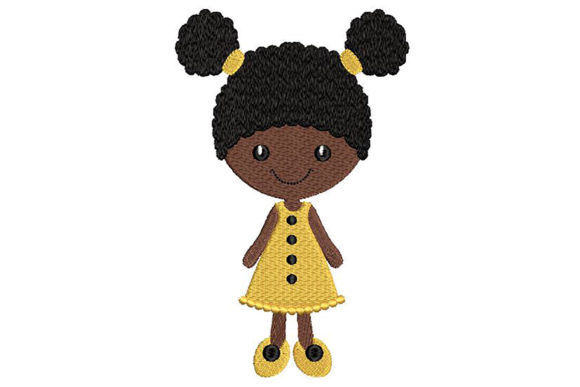Cute Black Girl Embroidery Design