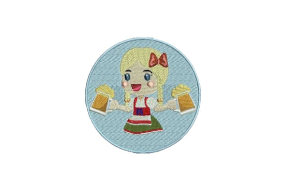 Girl in Dirndl Embroidery Design