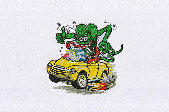 Green Monster Racing Embroidery