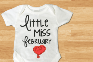 Little Miss February Heart Applique