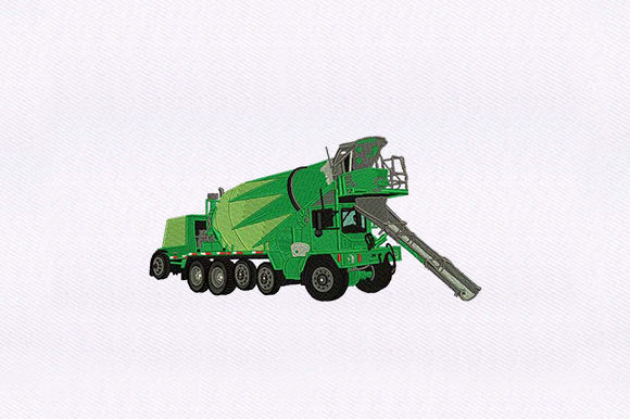 Mixer Truck Embroidery Design