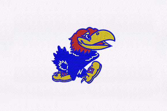 Red and Blue Bird Embroidery