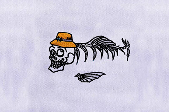 Skull Hat Fish Bones Embroidery